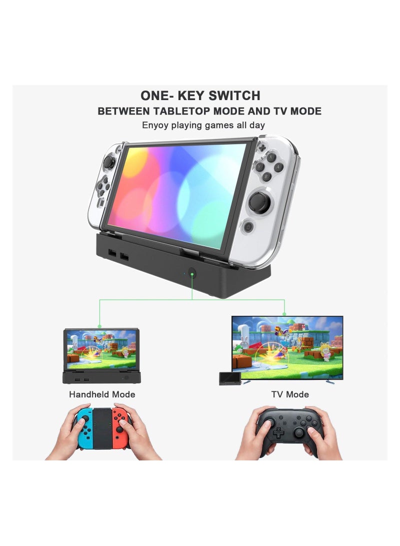 TV Dock Station for Nintendo Switch/Switch OLED, Portable Charging Dock Station Base with 4K HDMI Adapter/Type C Port/USB Port, USB C Chargeing Ports Replacement for Official Nintendo Switch - Image 2