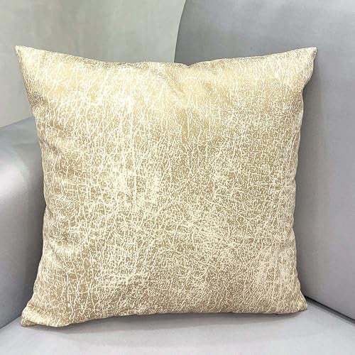 FABANE 20 x 20 Inch Double-Sided Printed Velvet Cushion Covers – Set of 5 Square Decorative Pillow Covers for Sofa, Couch or Bed (Texture Beige) - Image 2