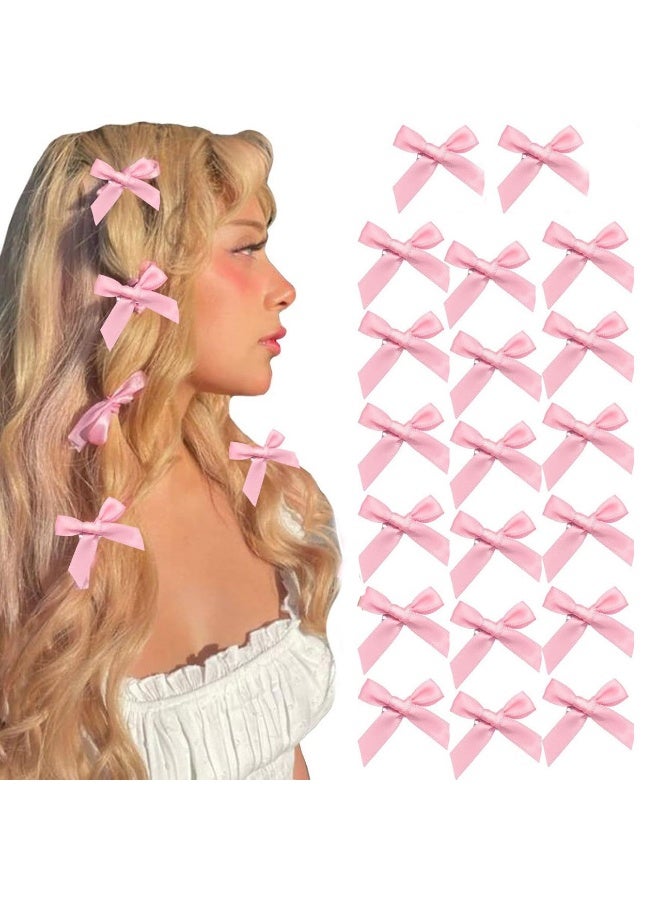 20 PCS Cute Bow Hair Clips Satin Mini Bowknot Hair Accessories for Women Girls - Image 1