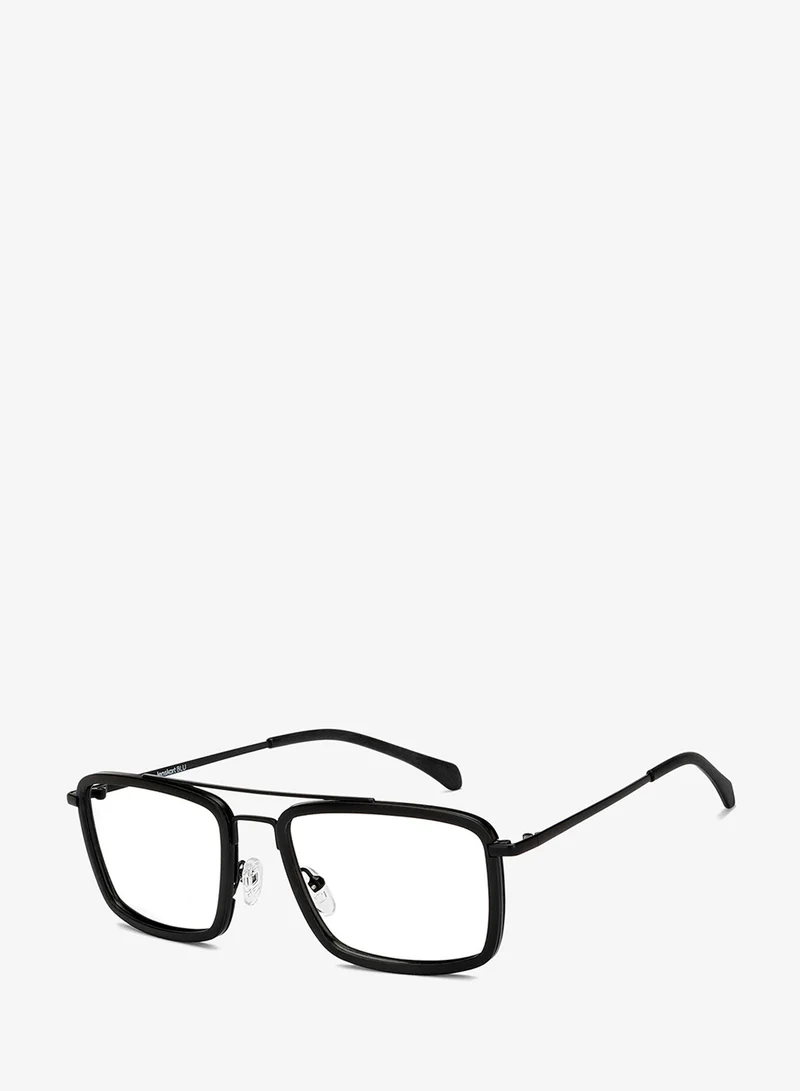 Lenskart Blu LENSKART BLU | Zero Power Blue Cut Computer Glasses | Anti Glare, Lightweight &amp; Blocks Harmful Rays | Full Rim Rectangular | 100% UV Protected | Black | Men &amp; Women | Large | LB E16049