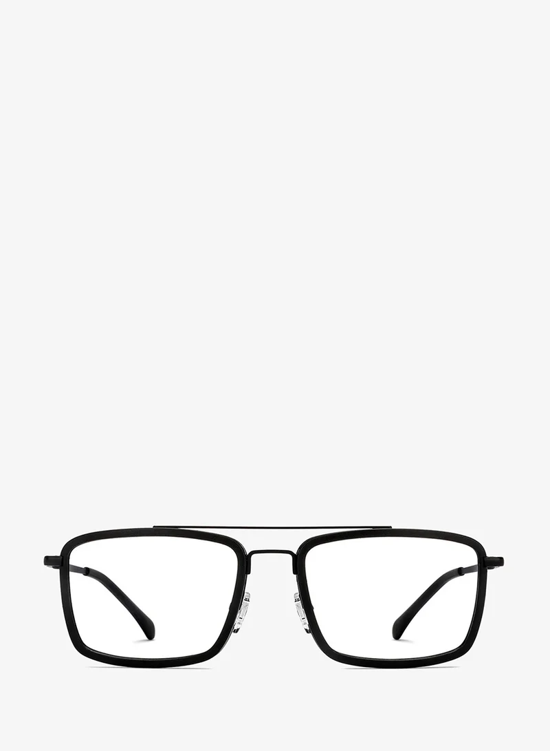 Lenskart Blu LENSKART BLU | Zero Power Blue Cut Computer Glasses | Anti Glare, Lightweight &amp; Blocks Harmful Rays | Full Rim Rectangular | 100% UV Protected | Black | Men &amp; Women | Large | LB E16049