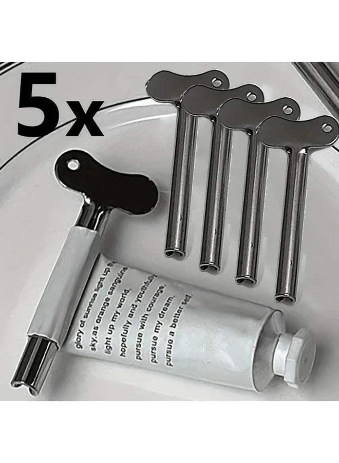 3Pcs Stainless Steel Toothpaste Squeezer Professional Bathroom Accessories Argent Color For Face Wash Hair Dye And More Bathroom Essentials - Image 4