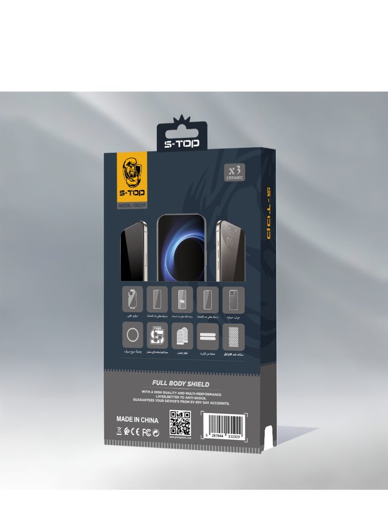 S-TOP iPhone 16 Protection Package 10 IN 1 for all versions. Give your phone effective protection by purchasing the strongest integrated protection package, distinguished by high-precision manufacturing to protect your phone from scratches and shocks.  - Image 2