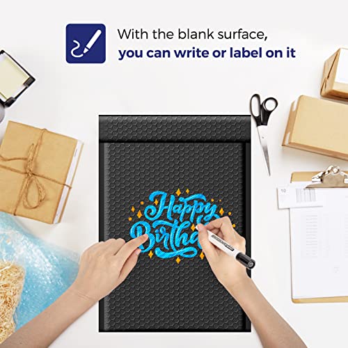 Fuxury Bubble Mailers, 10.5x16 Inch 25 Pack Padded Envelopes Self Seal Adhesive Waterproof, Large Shipping Envelopes, Padded Mailers, Bubble Bags for Mailing, Packaging, Small Business, Black#5 - Image 5
