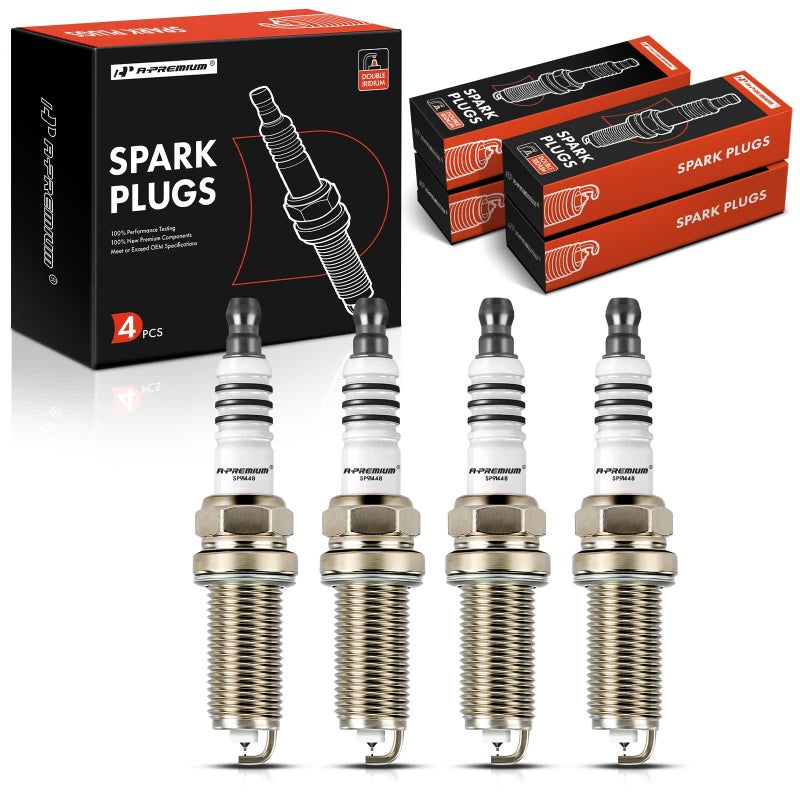 APremium Double Iridium Spark Plugs Set of 4 Compatible with Mitsubishi Lancer 20112015 V4 20L