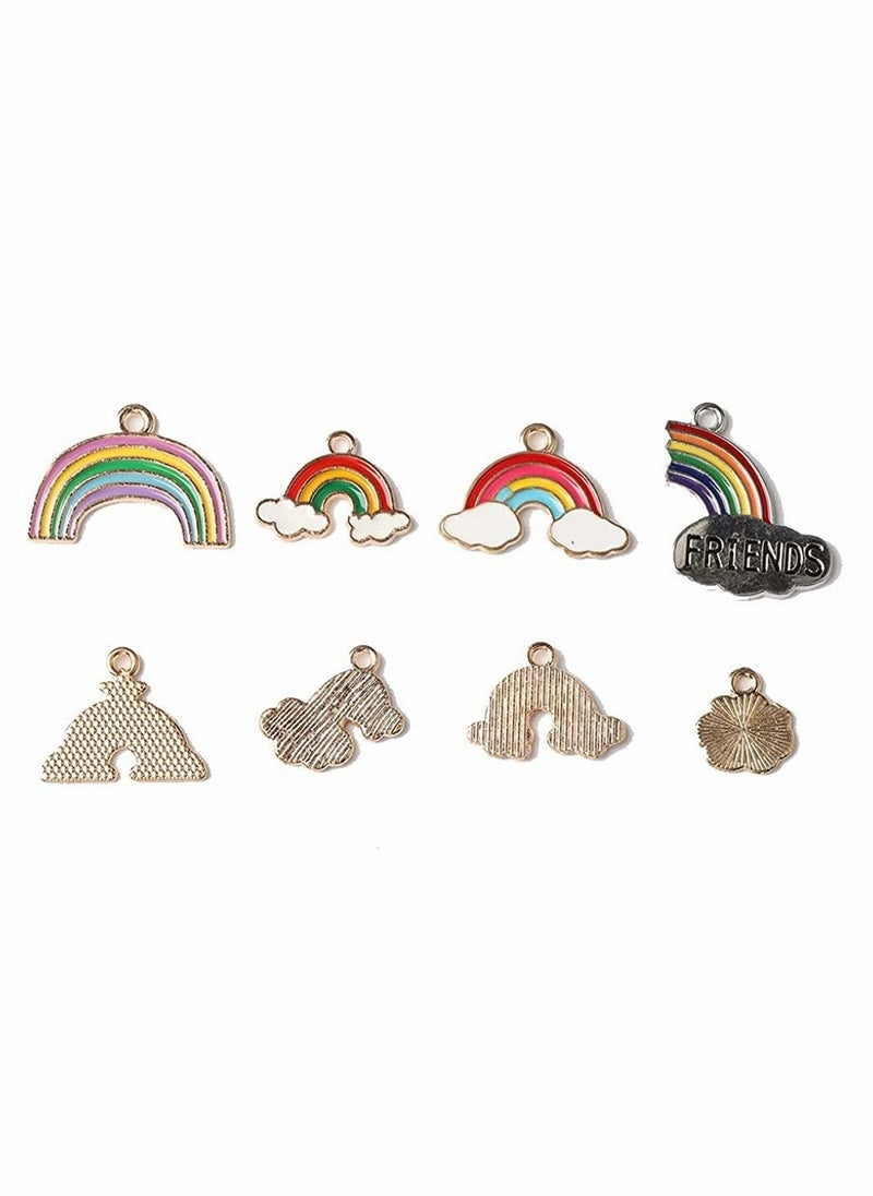 Excefore Charms Enamel Rainbow Cloud Star Charms Gold Plated Enamel Sunflower Heart Charms Pendant Mixed for Jewelry Making Necklace Bracelet Girl Craft DIY Accessories 40 Pieces  - Image 4