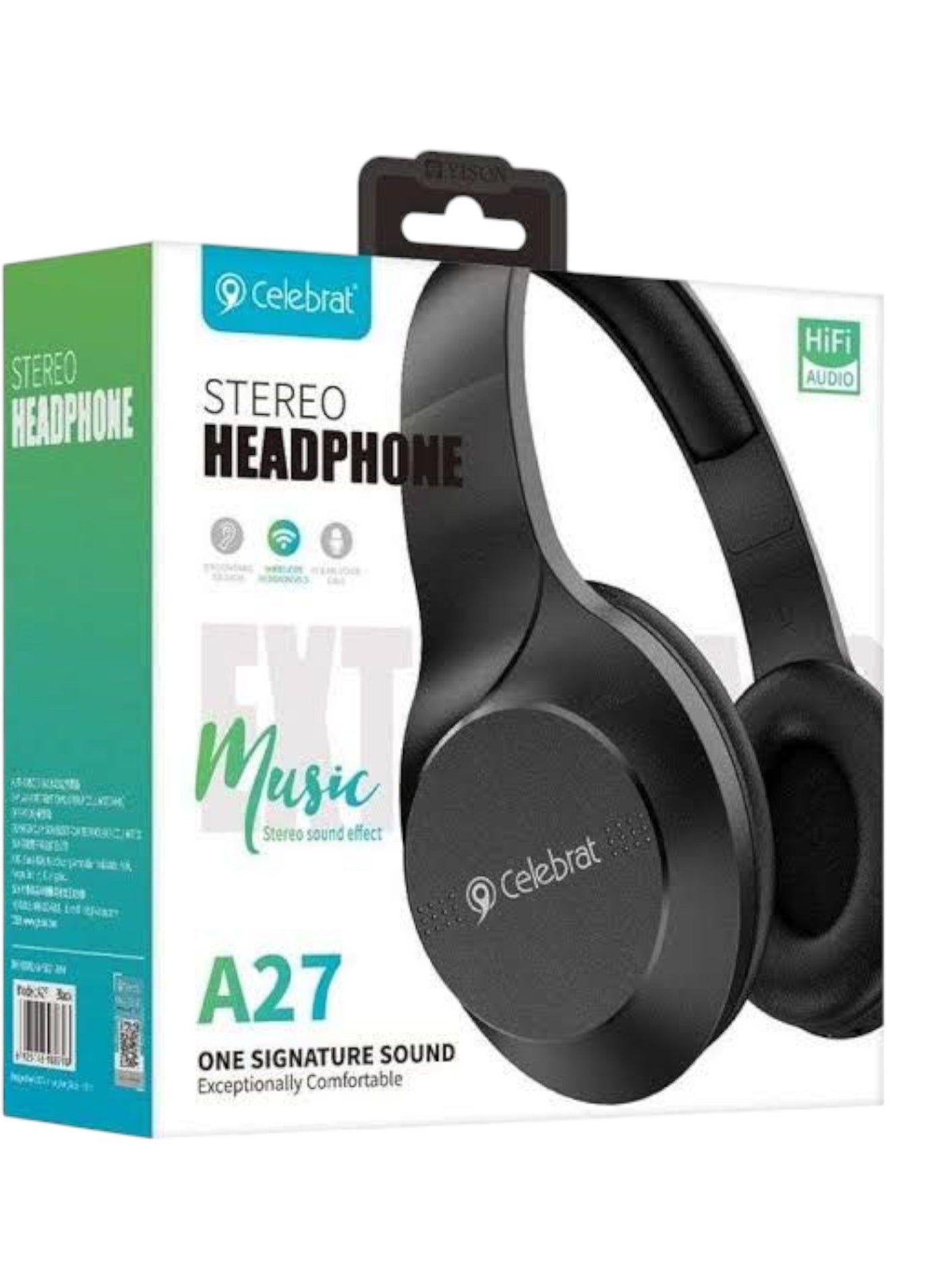 celebrat Celebrat A27 Panoramic Sound Effect Wireless Bluetooth Headphone With Deep Bass ZFD210BB4A1C39E099189Z