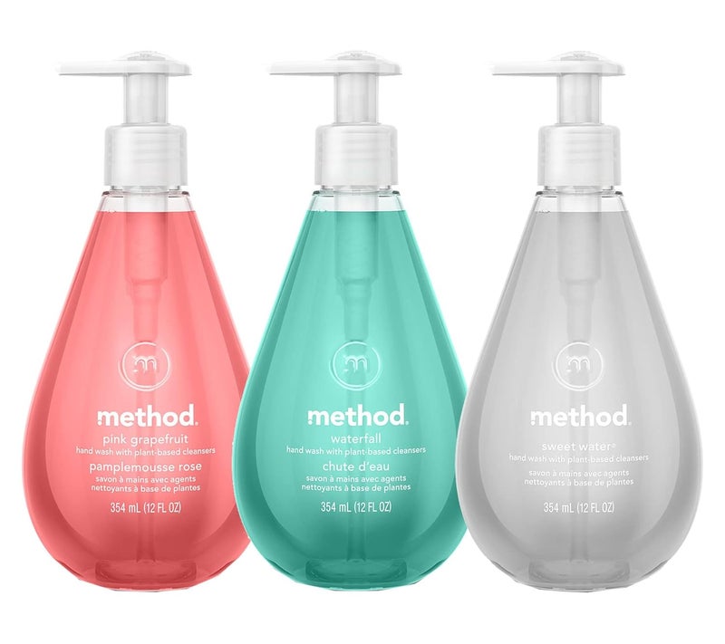 Method Gel Hand Soaps Variety Pack Pink Grapefruit Waterfall Sweet Water 12 oz each