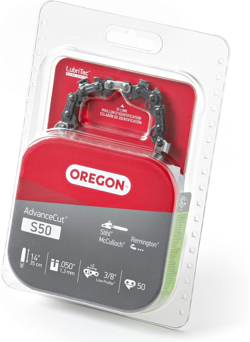 Oregon Oregon S50 AdvanceCut Replacement Chainsaw Chain for 14-Inch Guide Bar, 50 Drive Links, Pitch: 3/8" Low Profile, .050" Gauge, Low Vibration  - Image 3