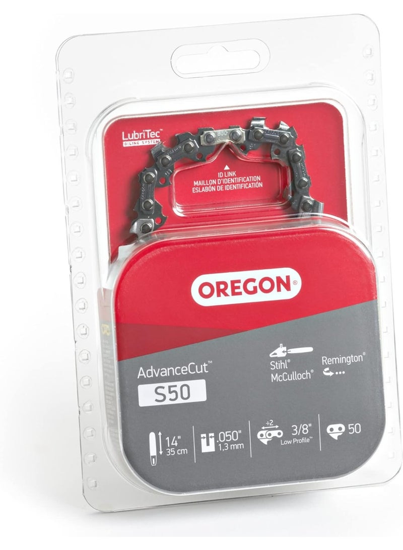 Oregon Oregon S50 AdvanceCut Replacement Chainsaw Chain for 14-Inch Guide Bar, 50 Drive Links, Pitch: 3/8" Low Profile, .050" Gauge, Low Vibration  - Image 4
