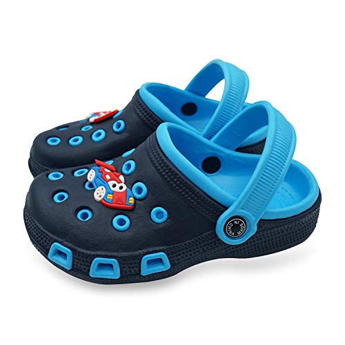 Namektch Toddler Little Kids Clogs Slippers Sandals, Non-Slip Girls Boys Clogs Slide Lightweight Garden Shoes Slip-on Beach Pool Shower Slippers Blue - Image 1
