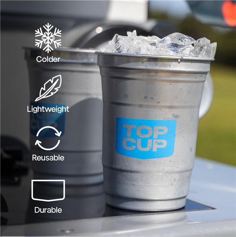 Top Cup â€“ 12 Ounce, 50 Count, Reusable Aluminum Party Cups | Stealth Design | Cold-Holding, Recyclable, Made in USA - Image 2