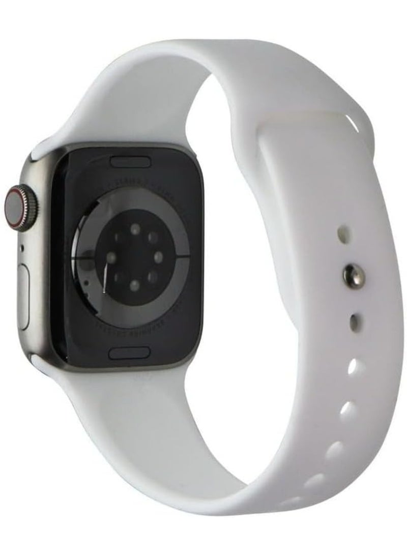 Apple Renewed - Watch Series 7 GPS Cellular, 41MM Titanium with White Sport Band Silver Titanium - Image 2