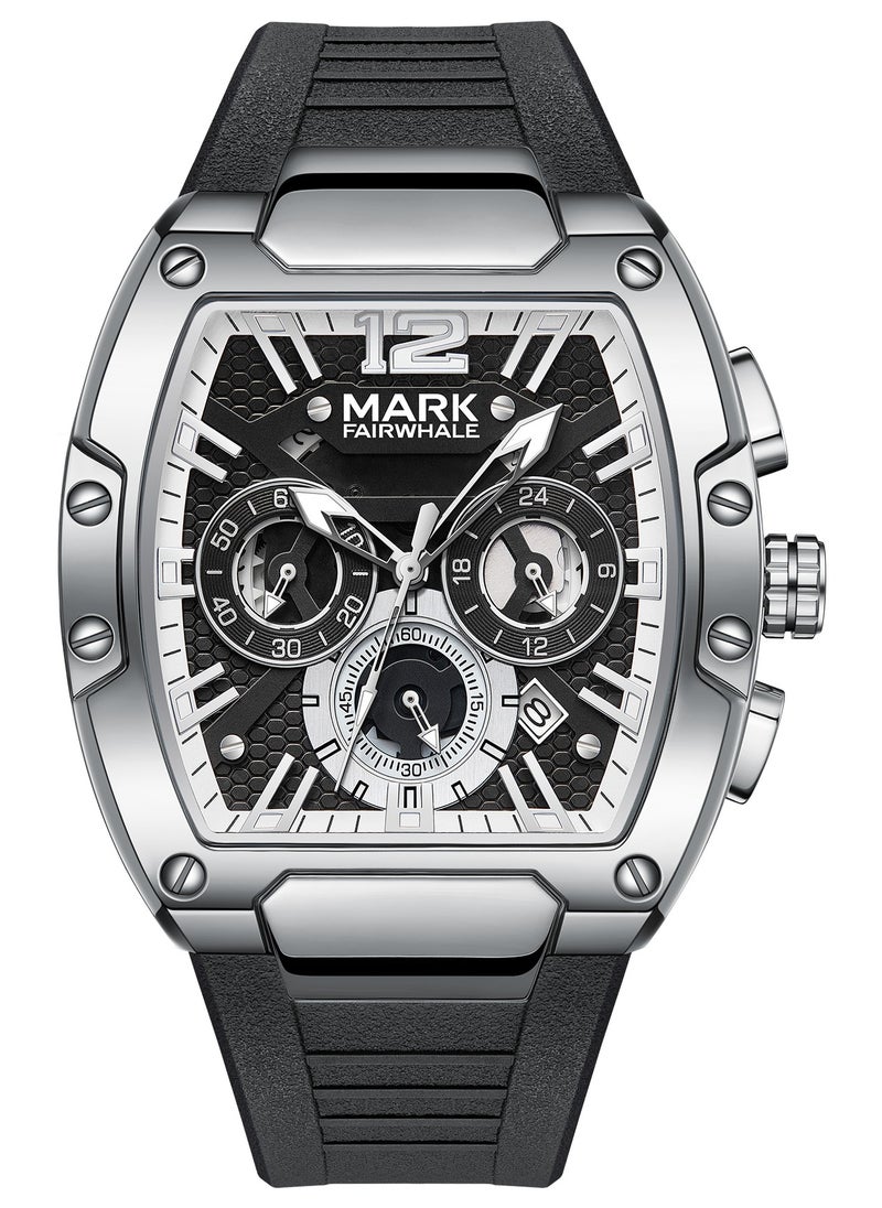 Mark Fairwhale Men's Watches, Quartz, Luxury Waterproof Resin Band, Sports Watches, Men's Waterproof Watches, Men's Black Watches, Men's Automatic Watches, Chronographs, Men's  - Image 1
