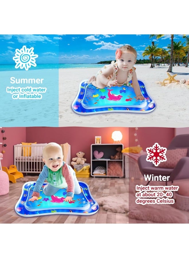 ZMLM Baby Tummy-Time Water Mat: Infant Baby Toy Gift Activity Play Mat Inflatable Sensory Playmat Babies Belly Time Pat Indoor Small Pad for 3 6 9 12 Month Newborn Boy Girl Toddler Fun Christmas Game - Image 1