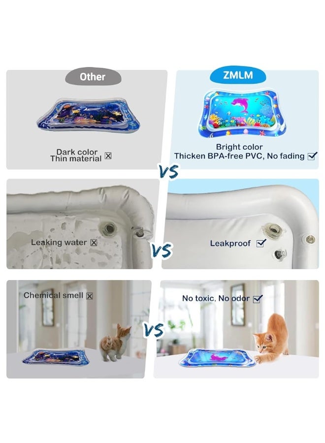 ZMLM Baby Tummy-Time Water Mat: Infant Baby Toy Gift Activity Play Mat Inflatable Sensory Playmat Babies Belly Time Pat Indoor Small Pad for 3 6 9 12 Month Newborn Boy Girl Toddler Fun Christmas Game - Image 5