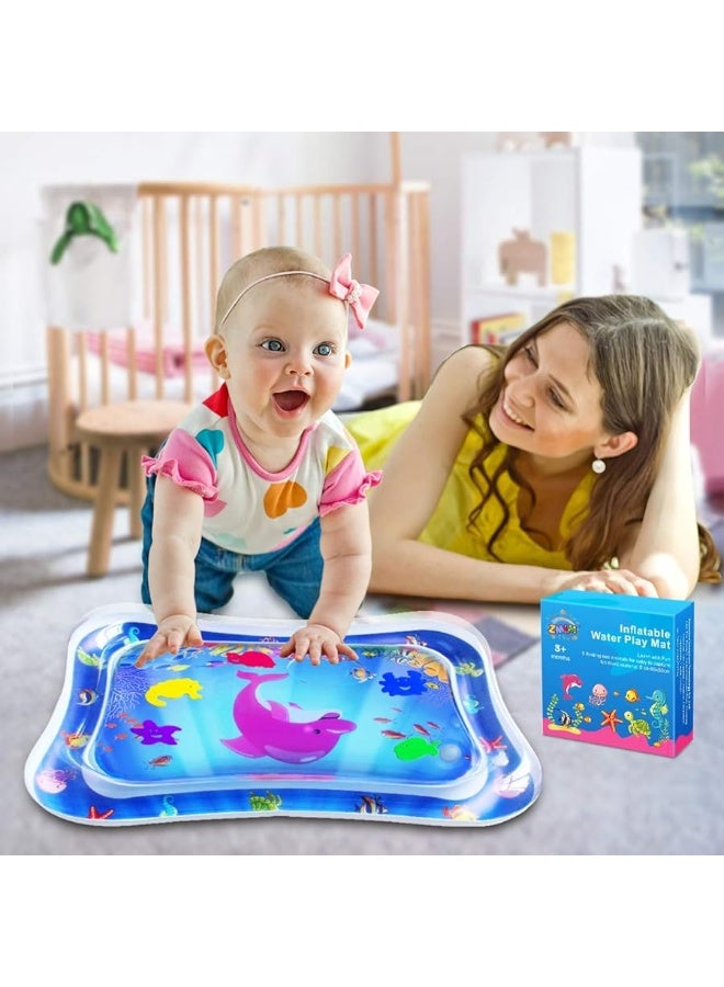 ZMLM Baby Tummy-Time Water Mat: Infant Baby Toy Gift Activity Play Mat Inflatable Sensory Playmat Babies Belly Time Pat Indoor Small Pad for 3 6 9 12 Month Newborn Boy Girl Toddler Fun Christmas Game - Image 2