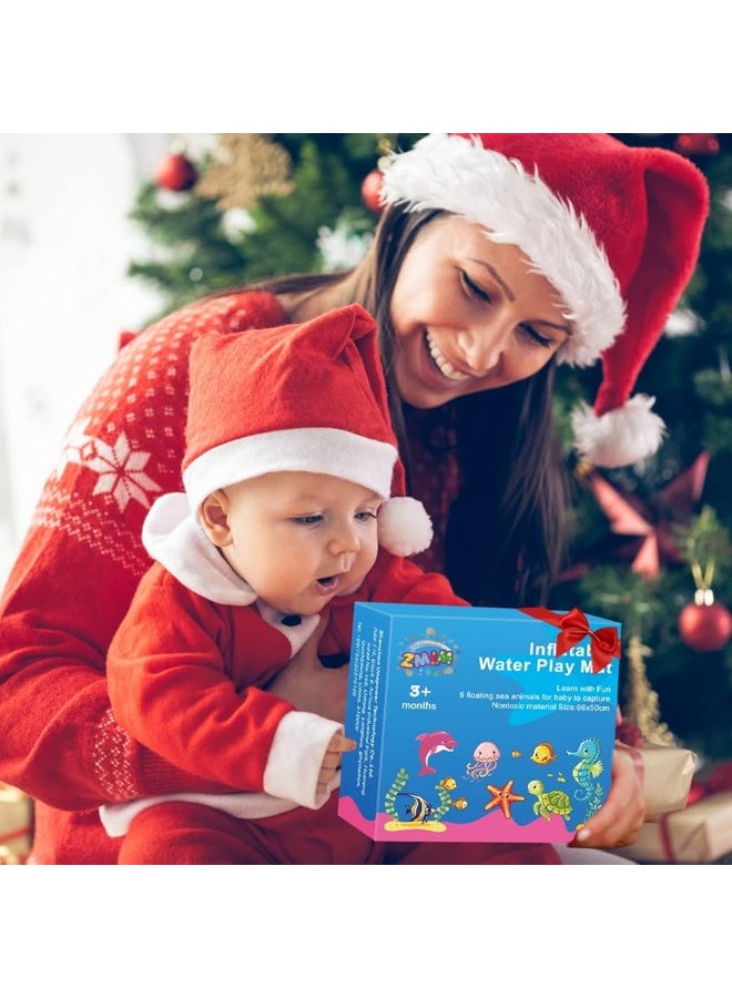 ZMLM Baby Tummy-Time Water Mat: Infant Baby Toy Gift Activity Play Mat Inflatable Sensory Playmat Babies Belly Time Pat Indoor Small Pad for 3 6 9 12 Month Newborn Boy Girl Toddler Fun Christmas Game - Image 3