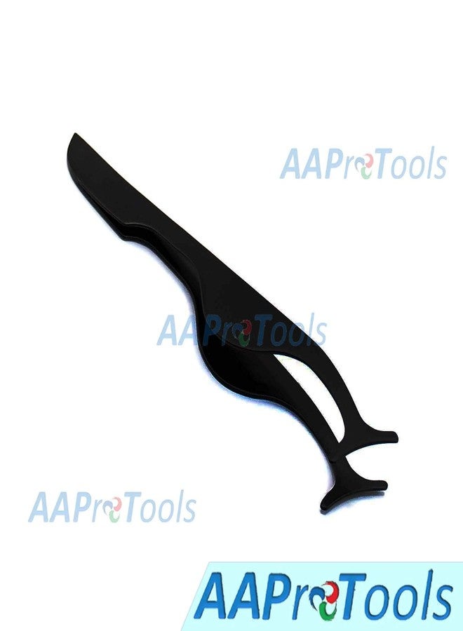 أداة وضع الرموش الصناعية من AAProTools / ملقط تمديد الرموش المصنوع من الفولاذ المقاوم للصدأ الممتاز: لوضع وإزالة الرموش بشكل فوري | ضبط وإصلاح رموشك أثناء التنقل | فولاذ مقاوم للصدأ مغناطيسي [أسود] | - Image 3