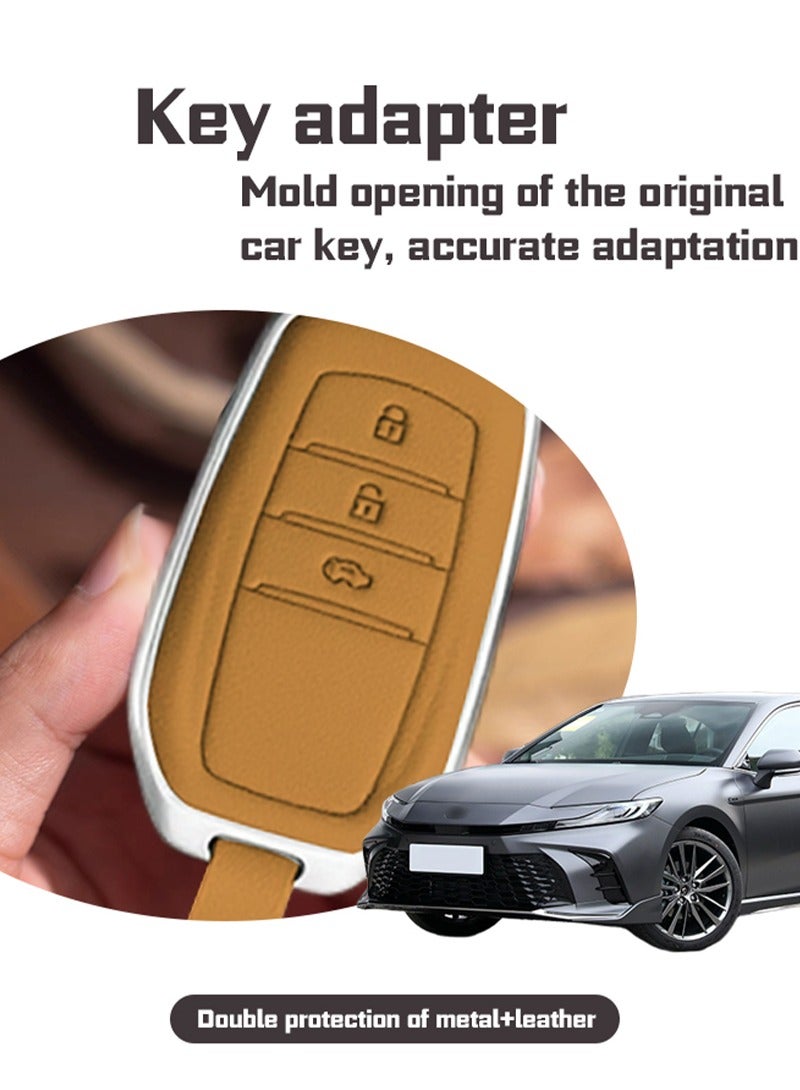 غطاء مفتاح تويوتا ، تصميم شامل لثلاثة مفاتيح ، مقاومة السقوط والتآكل ، نسيج أغنى ، حماية مفاتيح السيارة الأصلية ، مفاتيح حساسة. - Image 4