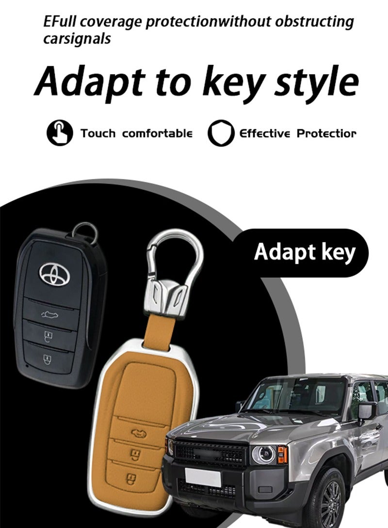 غطاء مفتاح تويوتا ، تصميم شامل لثلاثة مفاتيح ، مقاومة السقوط والتآكل ، نسيج أغنى ، حماية مفاتيح السيارة الأصلية ، مفاتيح حساسة. - Image 5