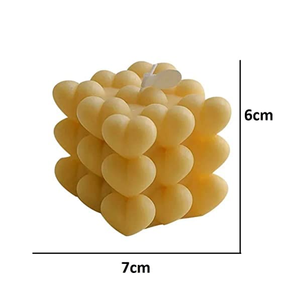 MATIN IMPEX 3D Bubble Candle Mold Cube Overlapping Heart Silicone Molds for Candles Soap Chocolate DIY Making Valentine Gift - Image 2