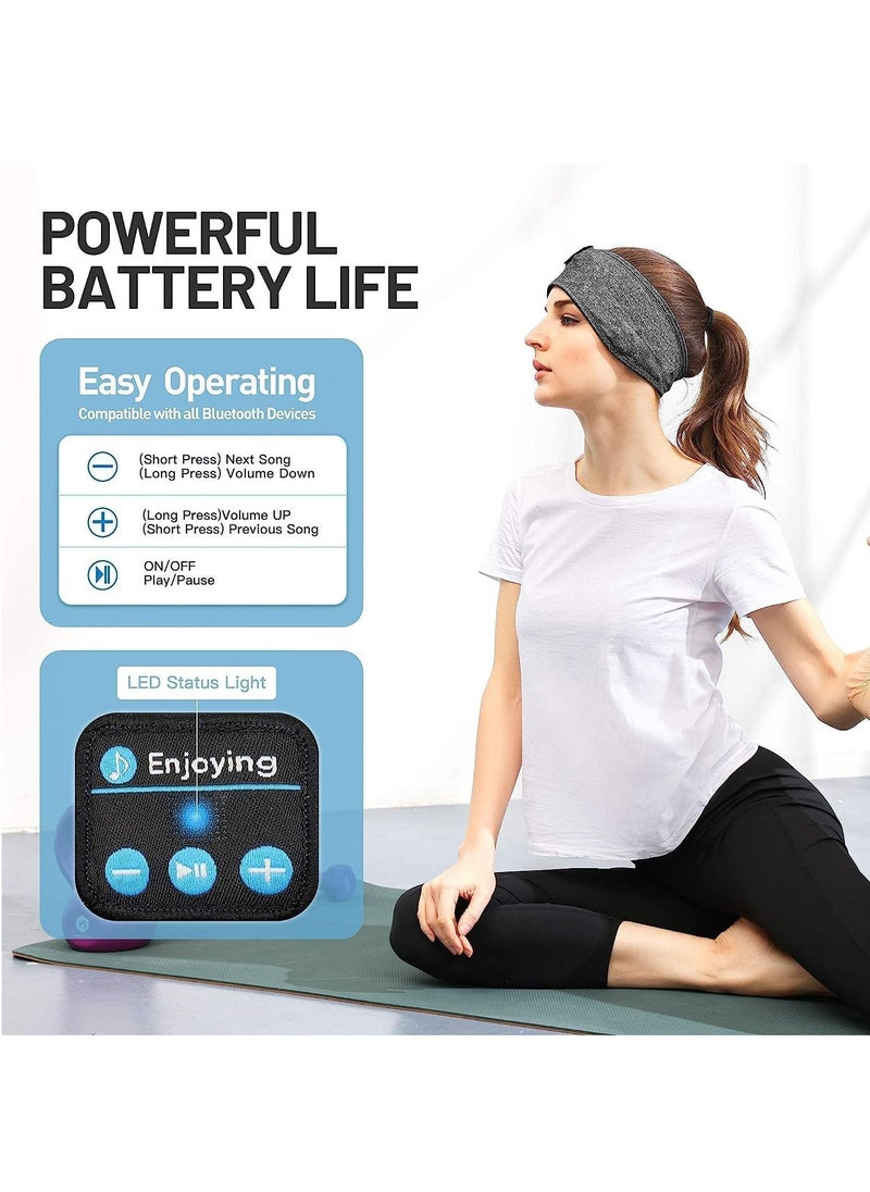 Generic - Sleep Headphones Wireless, Bluetooth Sports Headband Headphones with Ultra-Thin HD Stereo Speakers Perfect for Sleeping, Workout, Jogging, Yoga, Insomnia, Air Travel, Meditation, Grey - Image 1