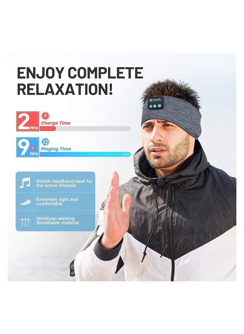 Generic - Sleep Headphones Wireless, Bluetooth Sports Headband Headphones with Ultra-Thin HD Stereo Speakers Perfect for Sleeping, Workout, Jogging, Yoga, Insomnia, Air Travel, Meditation, Grey - Image 1