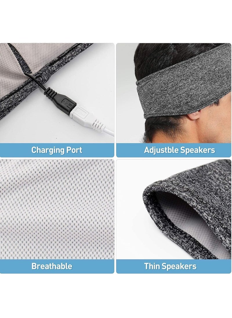 Generic - Sleep Headphones Wireless, Bluetooth Sports Headband Headphones with Ultra-Thin HD Stereo Speakers Perfect for Sleeping, Workout, Jogging, Yoga, Insomnia, Air Travel, Meditation, Grey - Image 1