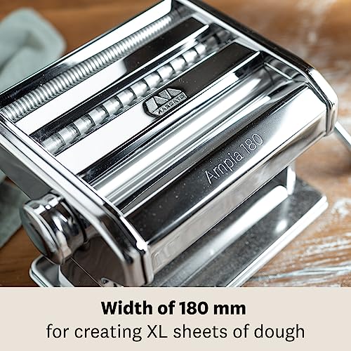 MARCATO Made in Italy Ampia 180 Classic Manual Pasta Machine, Chrome Steel. Makes Lasagne, Fettuccine & Tagliolini. - Image 5