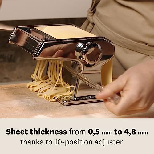 MARCATO Made in Italy Ampia 180 Classic Manual Pasta Machine, Chrome Steel. Makes Lasagne, Fettuccine & Tagliolini. - Image 4