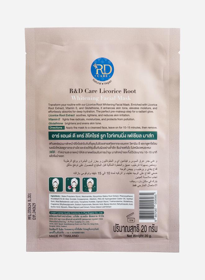 R&D Licorice Root Whitening Facial Mask 20gm - Image 2