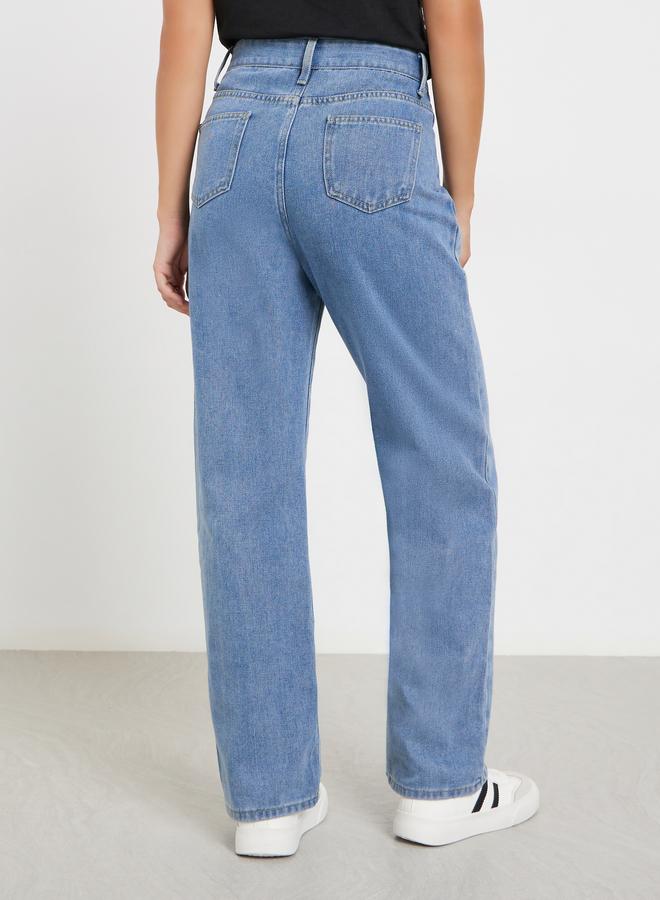 ستايلي جينز بأرجل واسعة وخصر عالي - Image 4