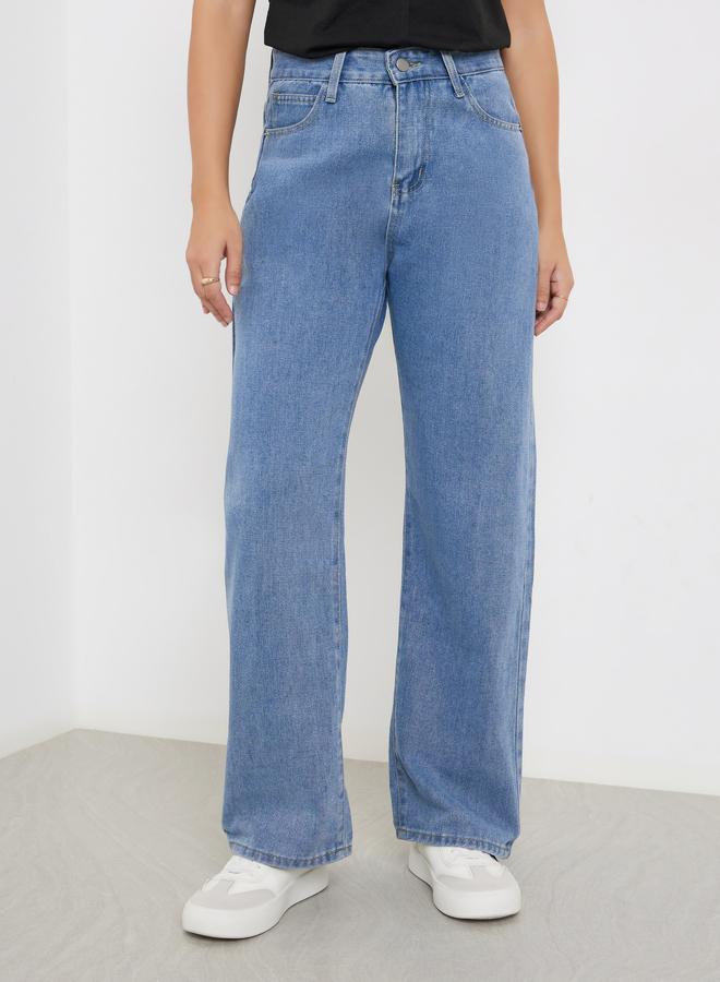 ستايلي جينز بأرجل واسعة وخصر عالي - Image 2