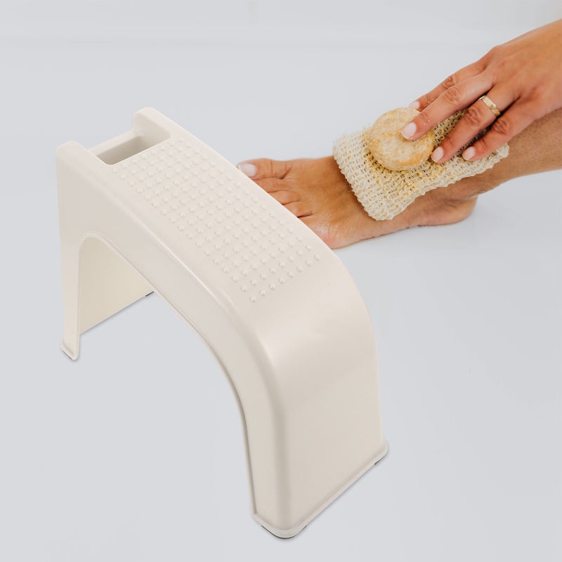 🚽 مسند قدم للاستحمام مصنوع من البلاستيك متين قابل للطي وسهل التخزين - Image 5