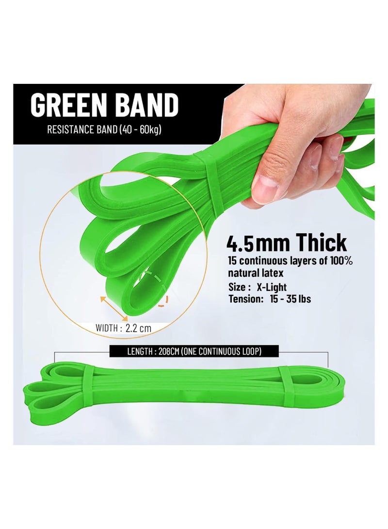 anythingbasic. Ab. Latex X - Light Resistance Band of Size 2080mm Length, 13mm Width, 4.5mm Thickness | Green | Material : Latex Rubber | For Yoga, Workout, Aerobics and Home Exercise Stretch Band  - Image 4