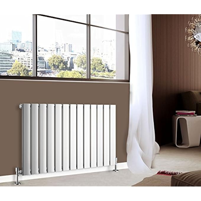 CHROME FLAT PANEL SINGLE COLUMN DESIGNER RADIATOR BATHROOM CENTRAL HEATING 600X884MM - Image 1