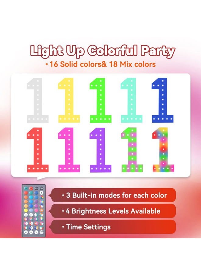 LOBOOM 4FT Marquee Light Up Letters, 34 Colors Changing Marquee Letters with Remote,Weighted Water Bag, Big Letters A for Party Wedding Graduation Birthday Decorations - Image 4