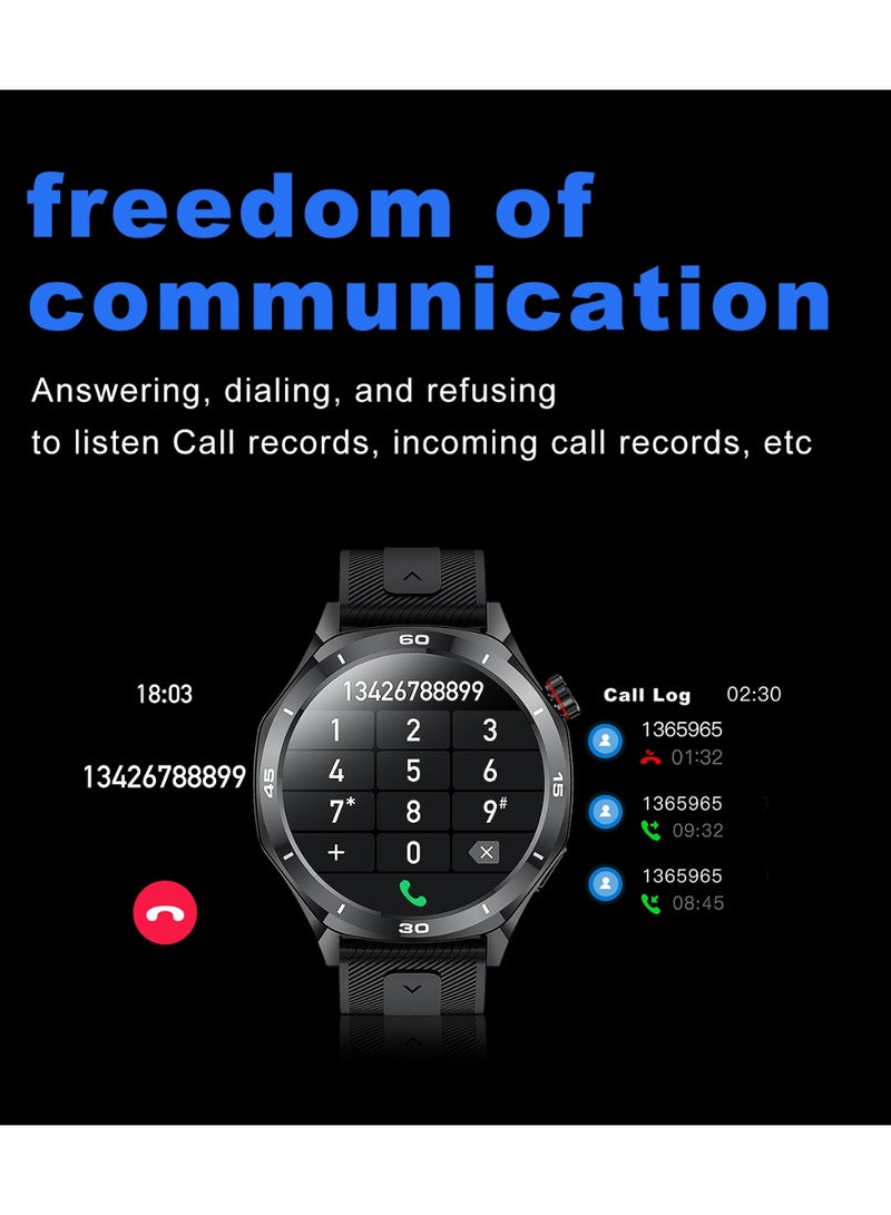 رولستيمي ساعة بلوتوث ذكية مقاس 1.52 بوصة للرجال ، تعمل باللمس بملء الشاشة ، ساعة ذكية ، مراقبة النوم ، أوضاع رياضية متعددة ، آر تي إل 129 - Image 4