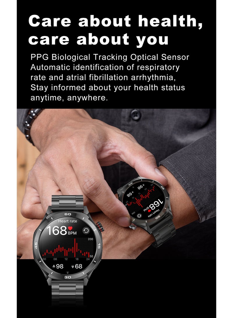 رولستيمي ساعة بلوتوث ذكية مقاس 1.52 بوصة للرجال ، تعمل باللمس بملء الشاشة ، ساعة ذكية ، مراقبة النوم ، أوضاع رياضية متعددة ، آر تي إل 129 - Image 5