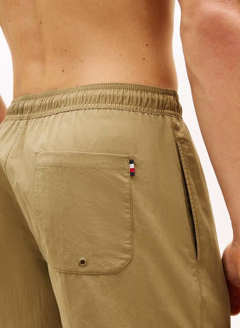 TOMMY HILFIGER Flag Embroidery Mid Length Swim Shorts - Image 4