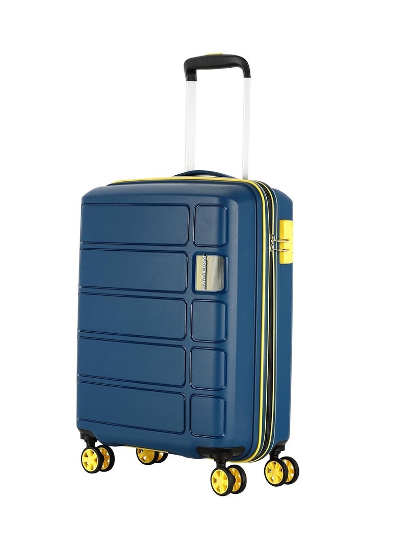 Kamiliant by American Tourister Harrier Zing|Cabin Trolley Bag Small Size (56 cms) for Travel| Hard Case Polypropylene (PP) Suitcase|360° 8-Wheel Spinner Luggage Trolley|Combination Lock|Navy Blue - Image 2