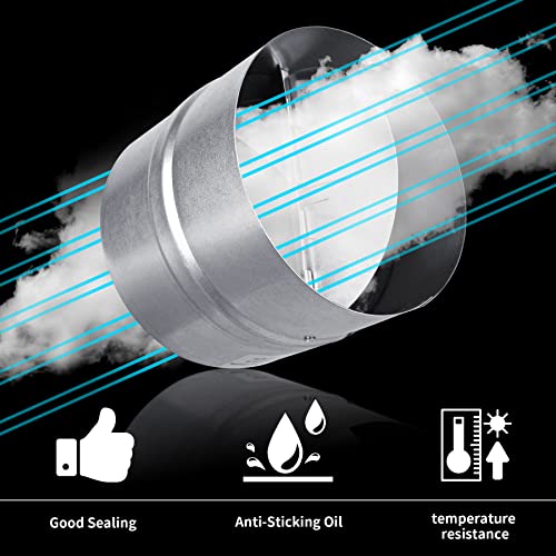 Miuwauer 6 Inch Backdraft Damper Back Draft Vent Duct Shutter Blocker, Backflow Ducting Insert One-Way Airflow Preventer with Inline Springs Loaded Folding Blades, HVAC Extractor Range Fan Hood Deflector - Image 5