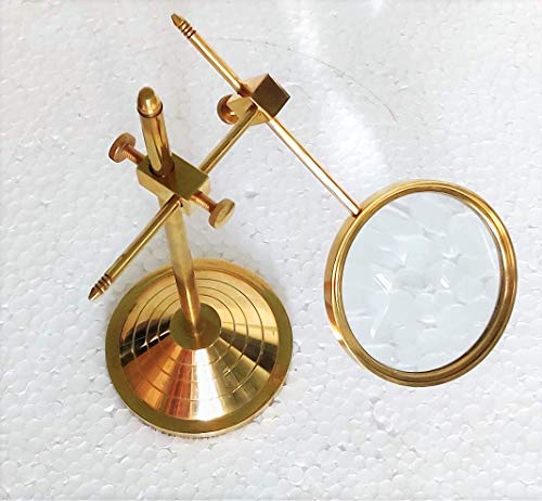 Castle Instruments Brass Table Magnifier Magnifying Reading Glass with Stand - Image 3