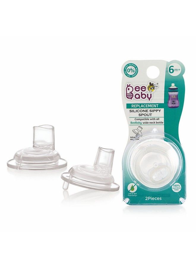 Beebaby Replacement Anti Colic Soft Silicone Sippy Spout Nipple With Storage Case. Fits All Beebaby Wide Neck Bottles. Non Spill Leak Proof 100% Bpa Free (Pack Of 2 9 Months +) - Image 2