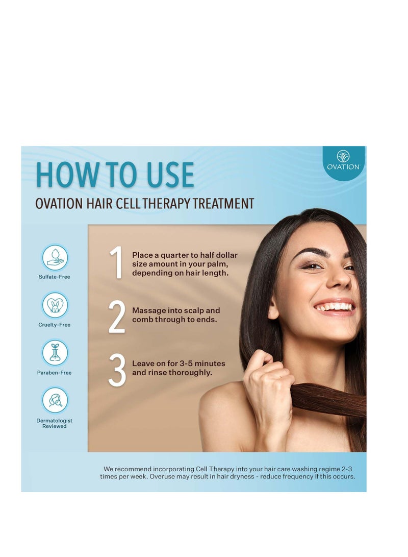 Ovation Ovation Hair Cell Therapy Hair Growth & Scalp Treatment for Men & Women - For All Hair Types, Helps Reduce Breakage & Split Ends - No Minoxidil, Sulfates, or Parabens - With Biotin, Vitamin B5, Aloe - Image 2