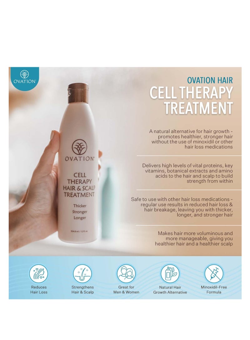 Ovation Ovation Hair Cell Therapy Hair Growth & Scalp Treatment for Men & Women - For All Hair Types, Helps Reduce Breakage & Split Ends - No Minoxidil, Sulfates, or Parabens - With Biotin, Vitamin B5, Aloe - Image 3