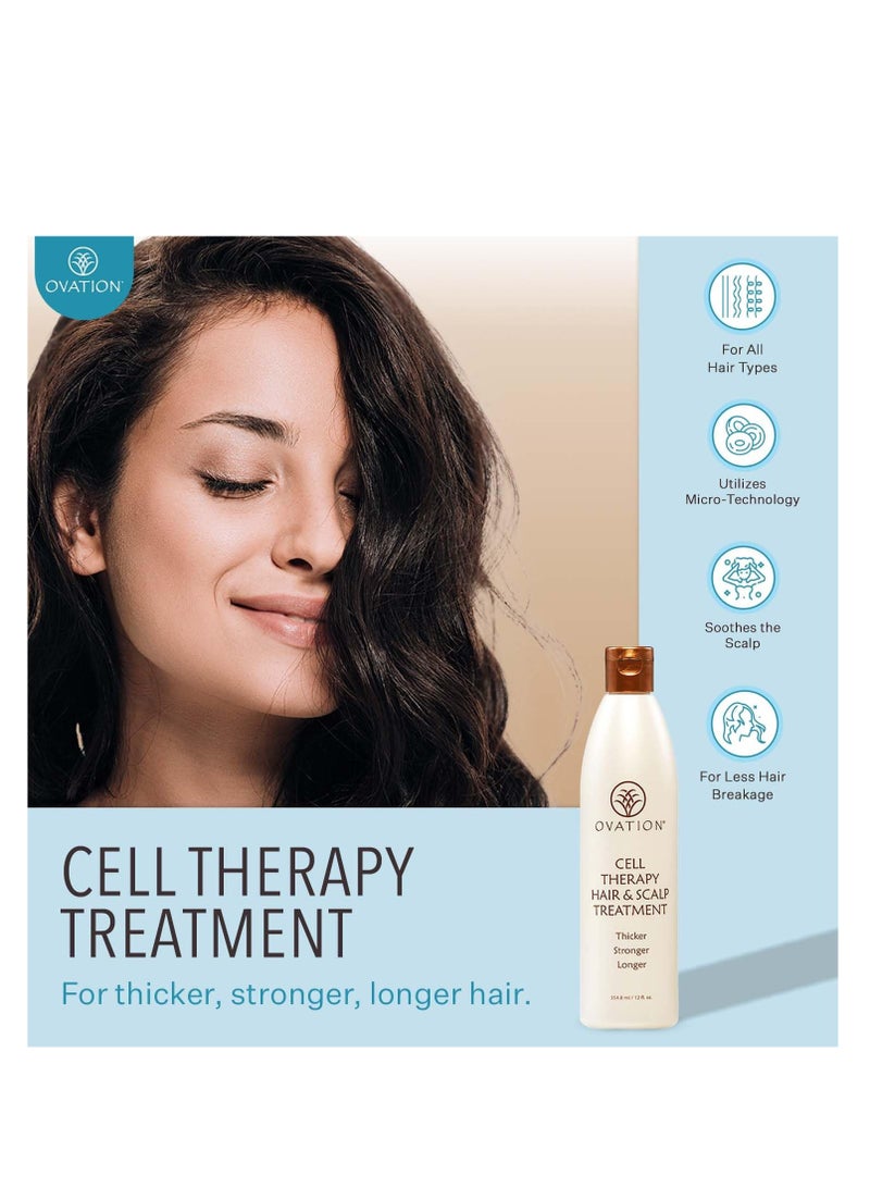 Ovation Ovation Hair Cell Therapy Hair Growth & Scalp Treatment for Men & Women - For All Hair Types, Helps Reduce Breakage & Split Ends - No Minoxidil, Sulfates, or Parabens - With Biotin, Vitamin B5, Aloe - Image 4