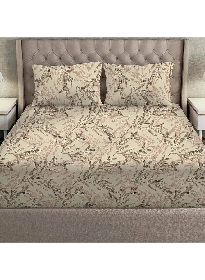 DANUBE HOME Danube Home Albany Super King Bed Fitted Sheet Set 200x200+30 cm/50x75+15 cm Leaf Linen | 80 Cotton; 20 Lyocell Bedding Set For Bedroom