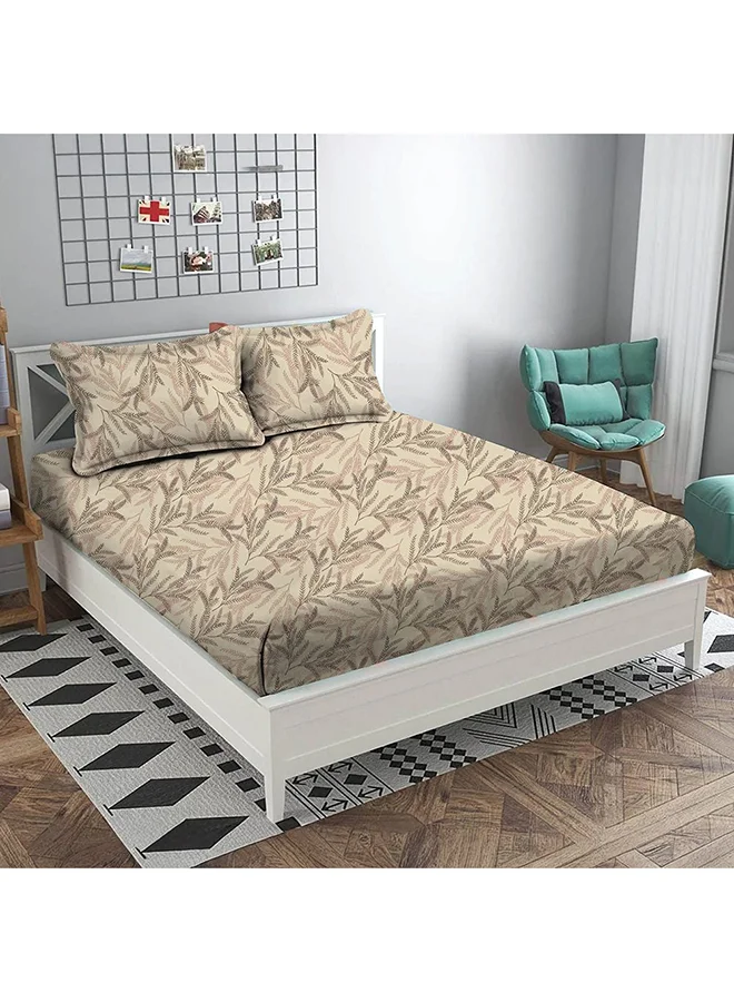 DANUBE HOME Danube Home Albany Super King Bed Fitted Sheet Set 200x200+30 cm/50x75+15 cm Leaf Linen | 80 Cotton; 20 Lyocell Bedding Set For Bedroom